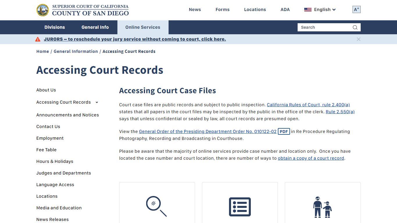 Accessing Court Records - Superior Court of California